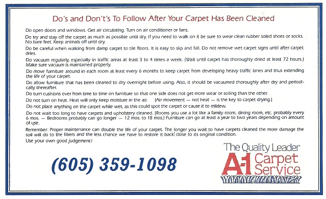 Do's And Don't's After You Carpet Has Been Cleaned