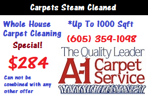 Whole House Carpet Steam Cleaned A-1 Carpet Service Sioux Falls, SD